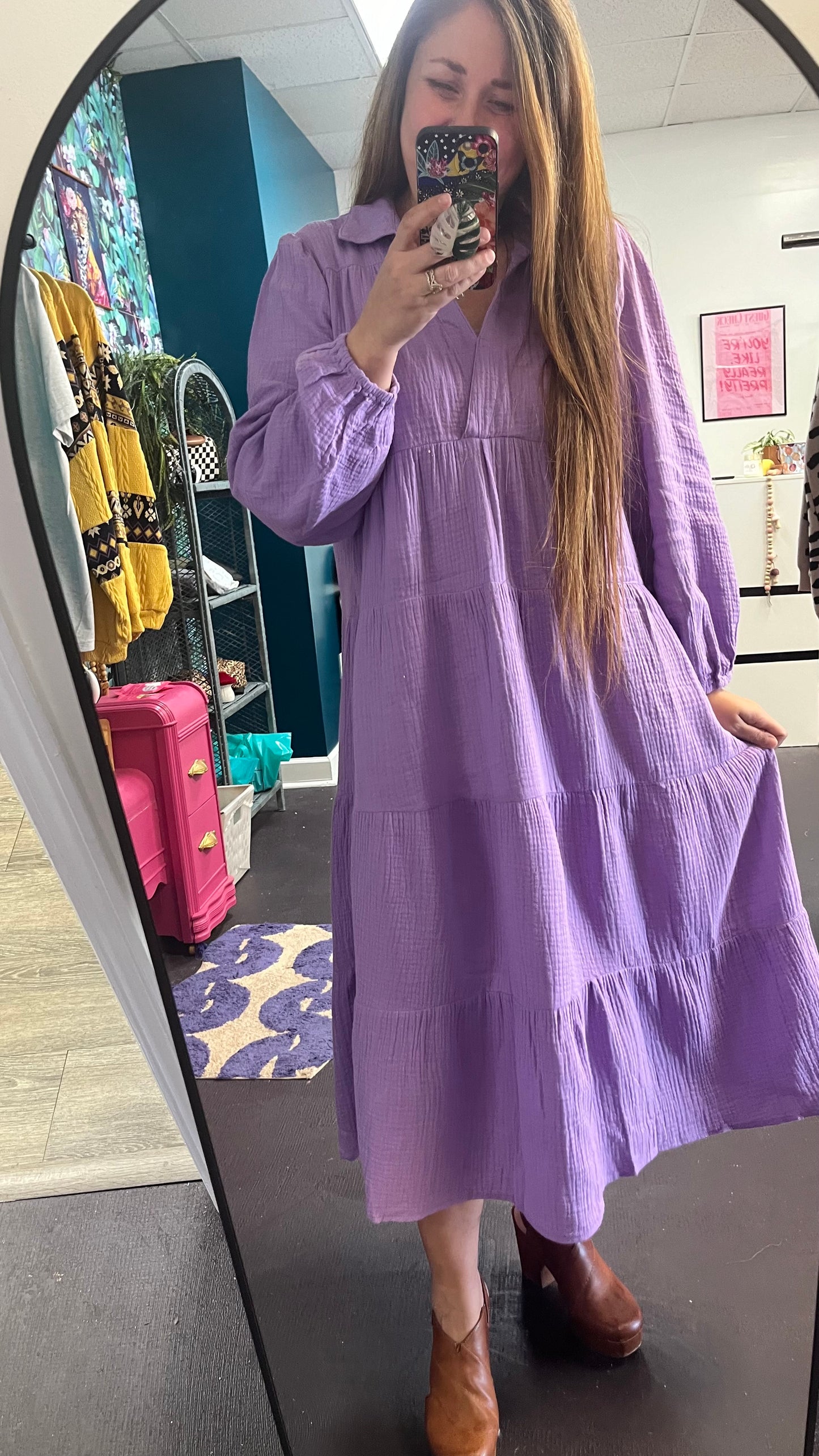 Gauze Midi Dress - Plus & Regular