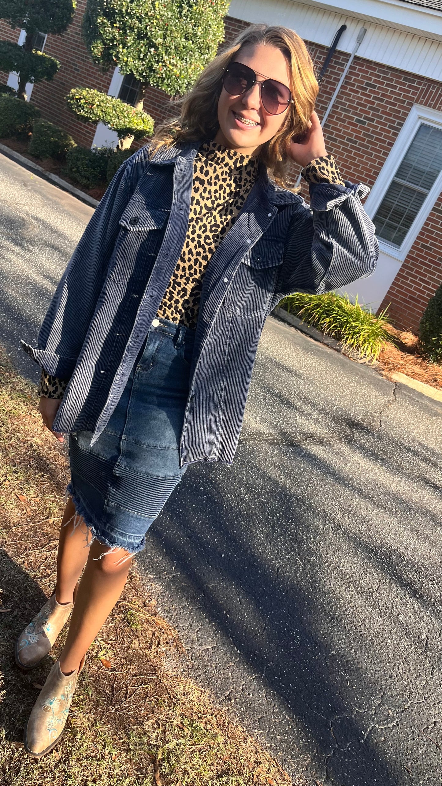 Denim Cord Shacket