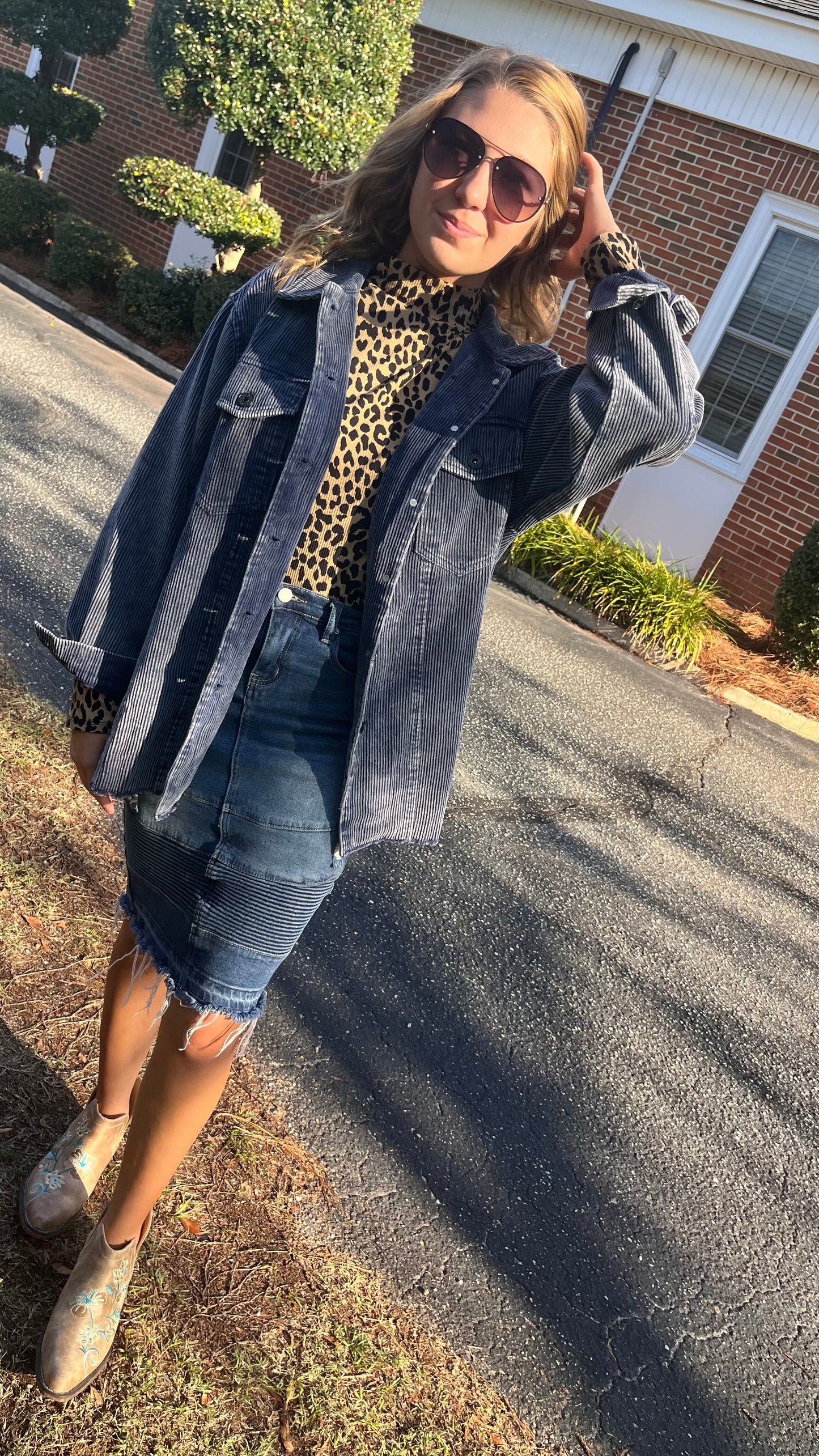 Denim Cord Shacket