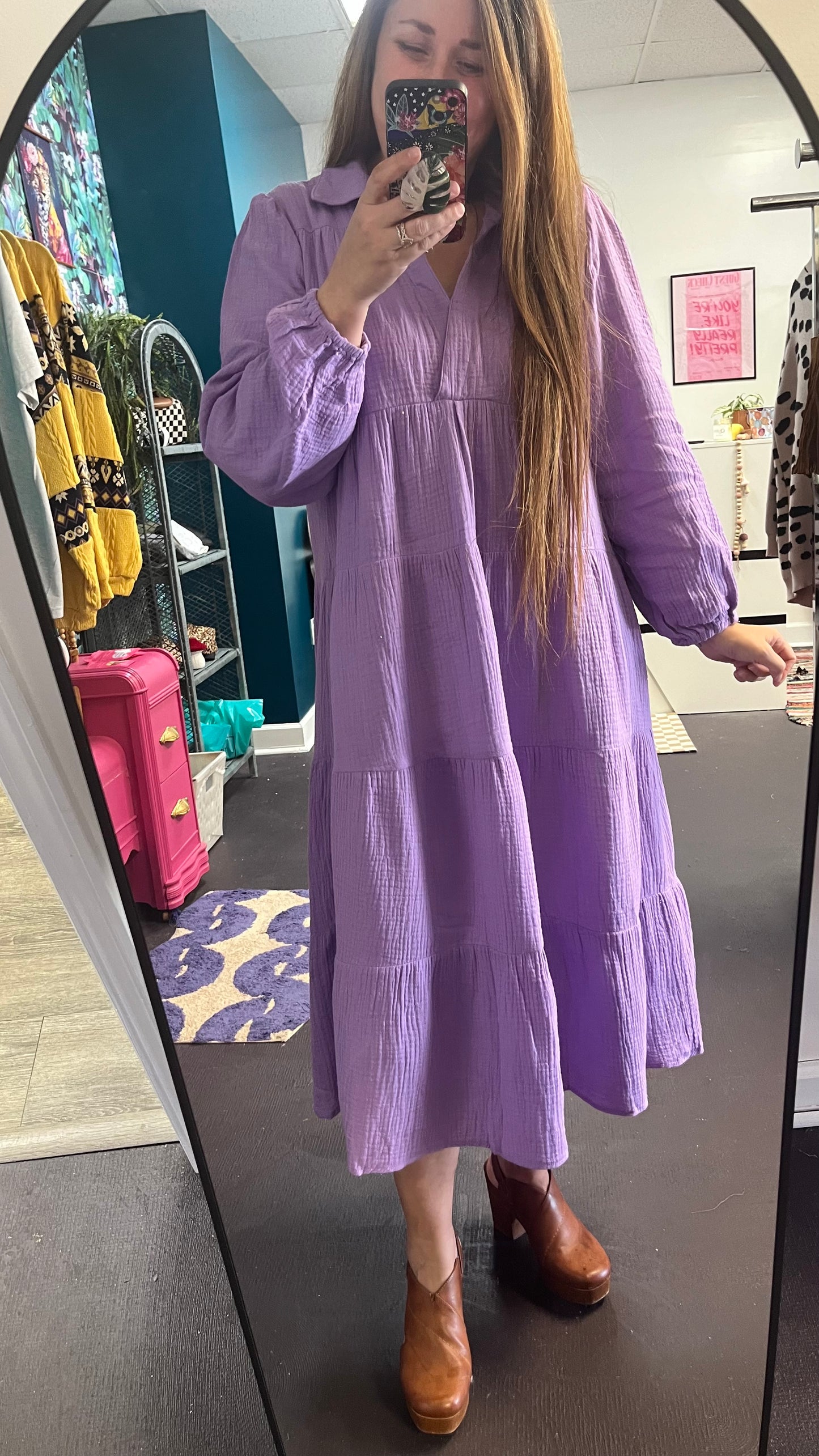 Gauze Midi Dress - Plus & Regular