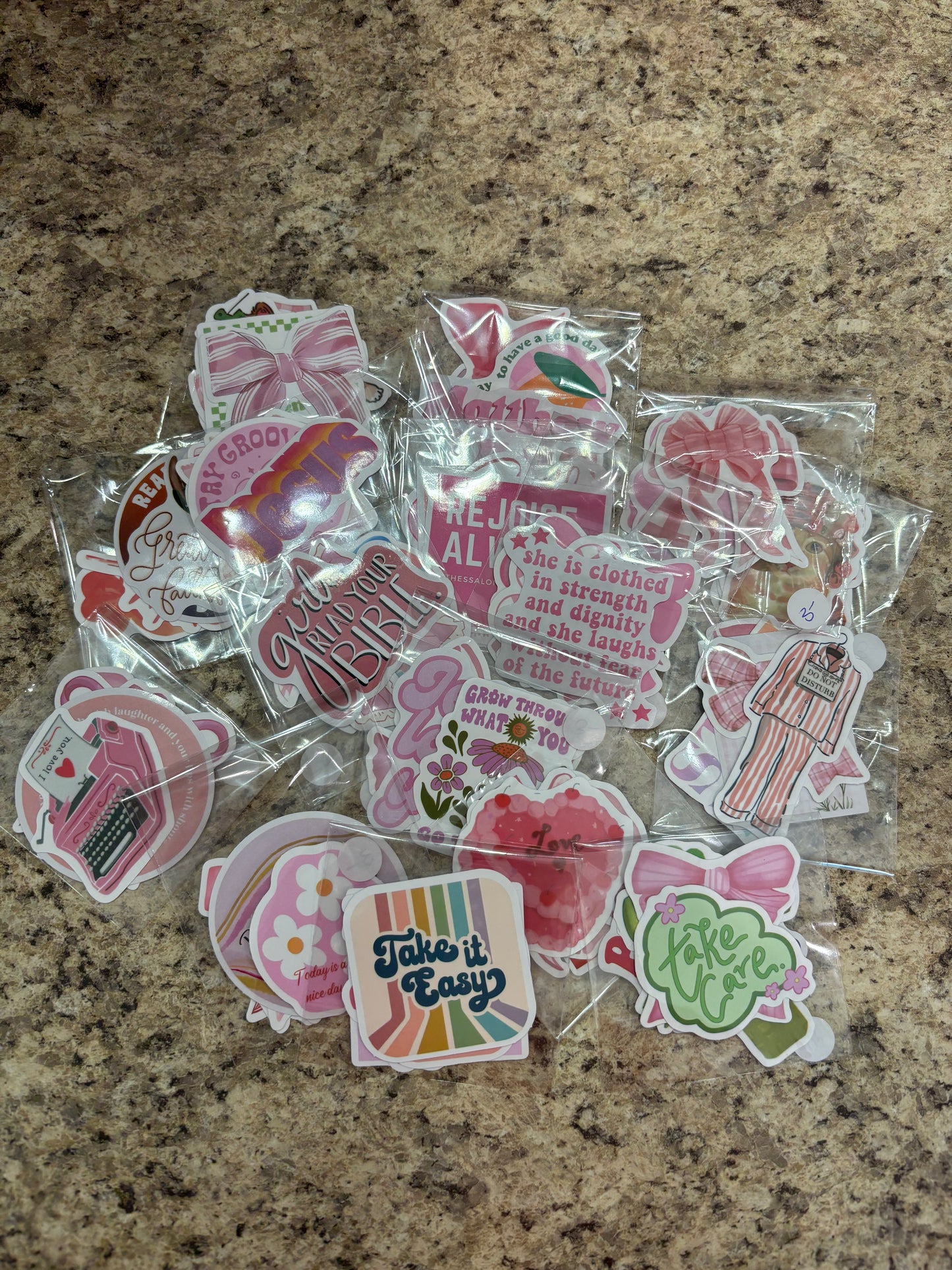 5 pk. Pink Aesthetic Stickers