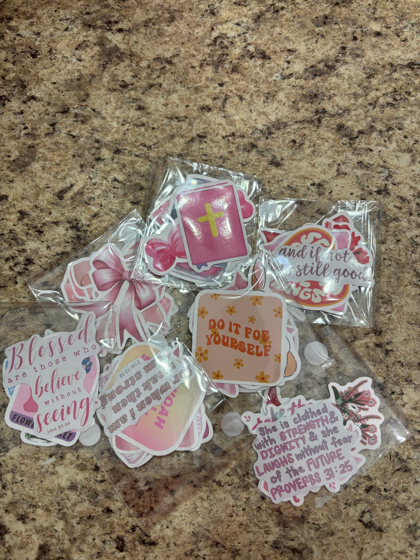 5 pk. Pink Aesthetic Stickers