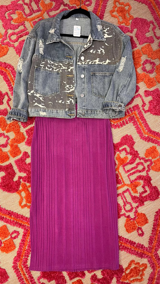 Pink Ribbed Skirt