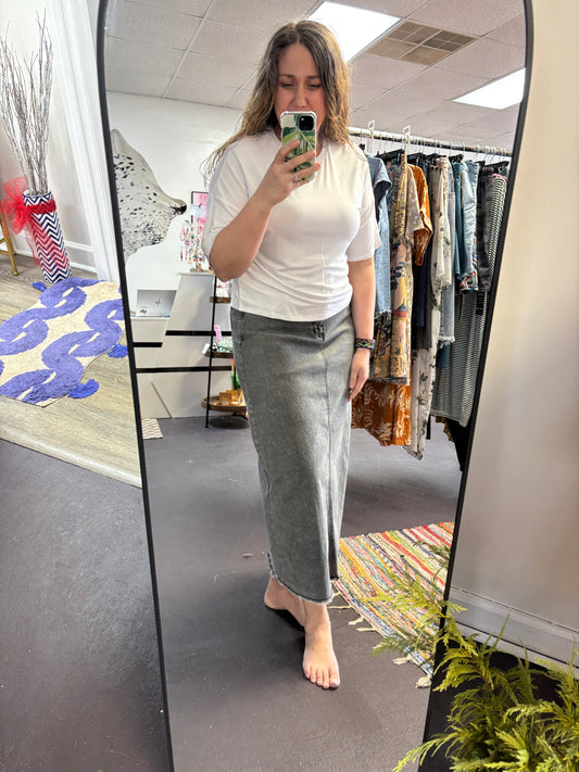 White Cropped Tee