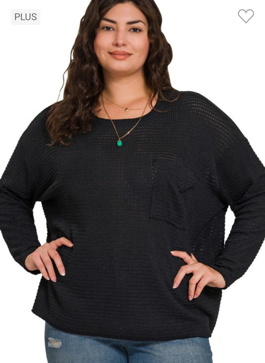 Basic Waffle Knit-Plus