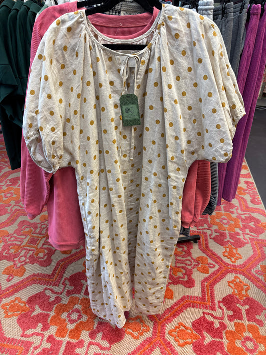 Polka Dot Linen Dress