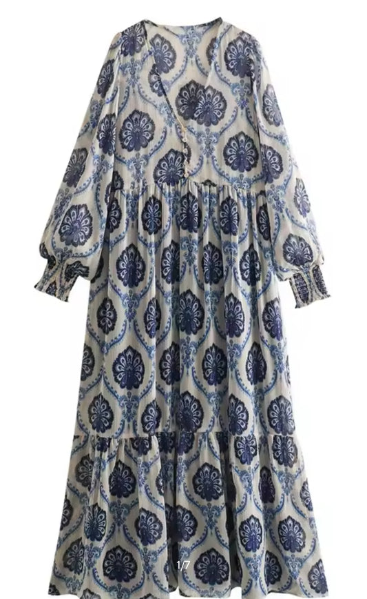 Blue Medallion Dress
