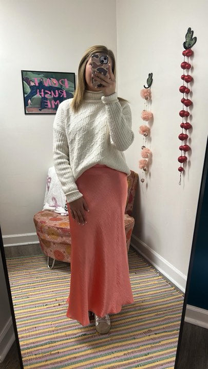 Peach shimmery skirt